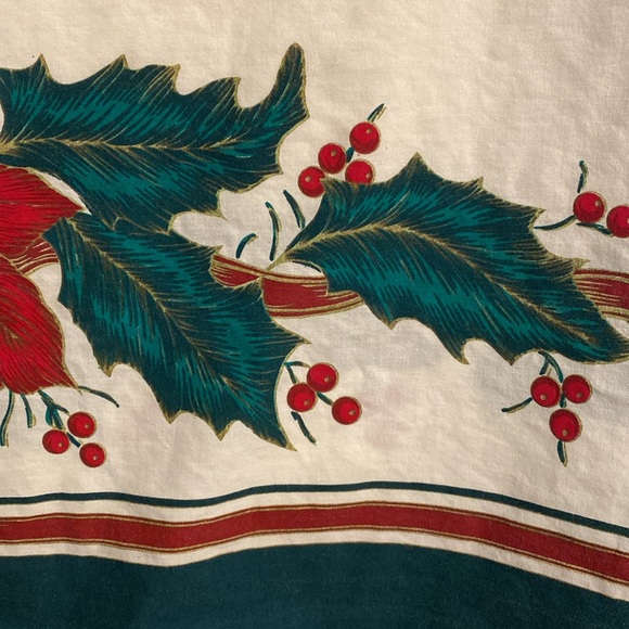 Vintage Kitschy Christmas Tablecloth Rectangular 80x60 Retro MCM Holiday Decor - Picture 4 of 8